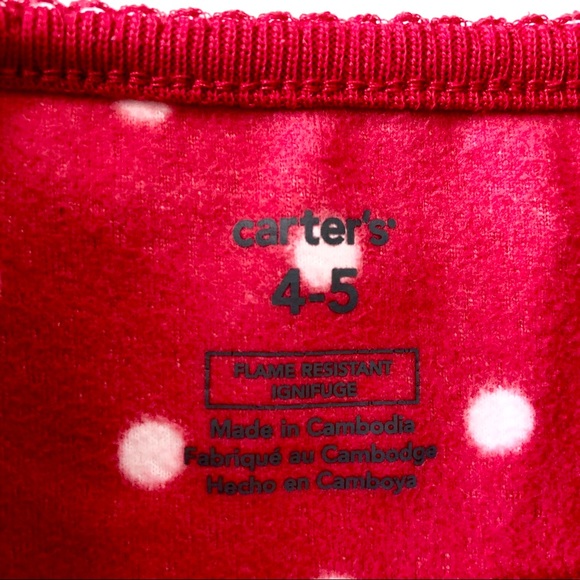 Carter’s Red PolkaDot Fleece Nightgown w/ Doll Set - Picture 5 of 11
